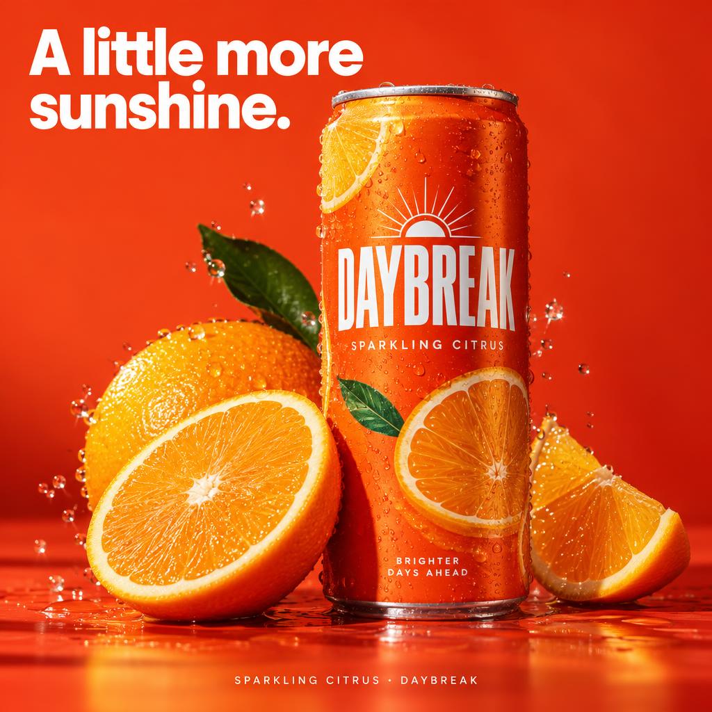 Daybreak fictional-brand product advertising concept